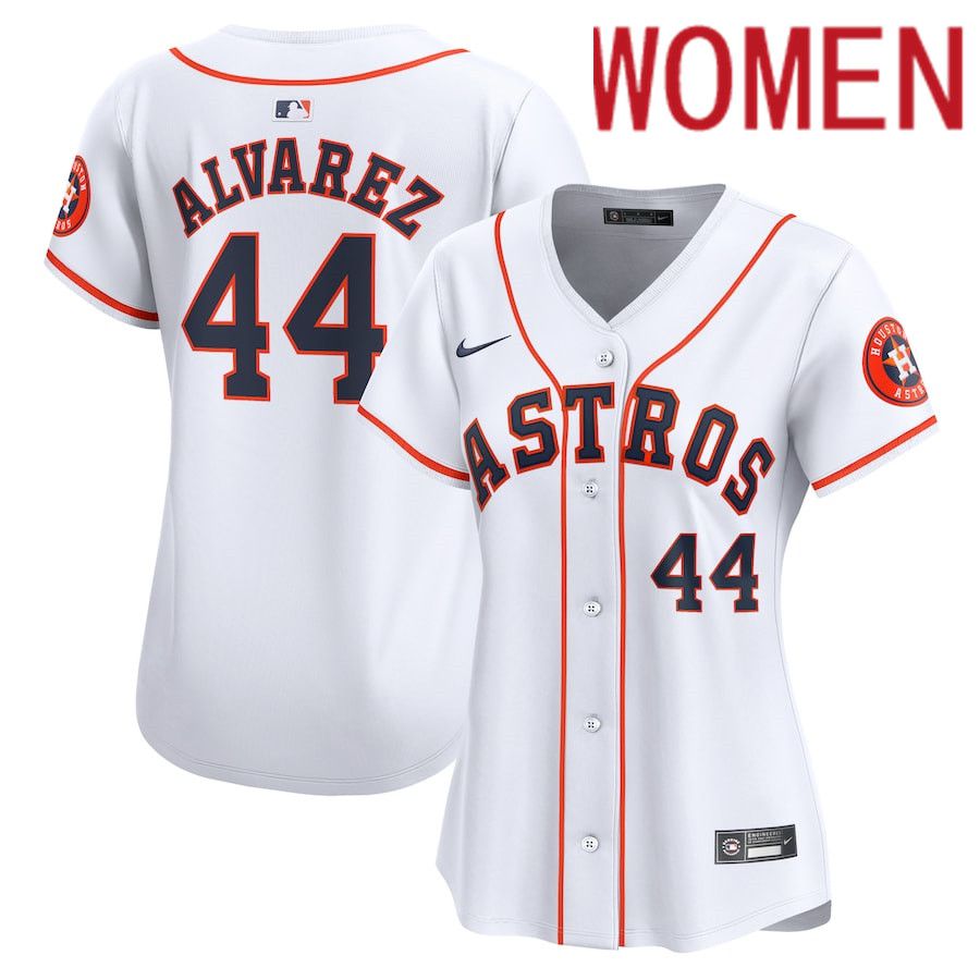 Women Houston Astros #44 Yordan Alvarez Nike White Home Limited Player MLB Jersey